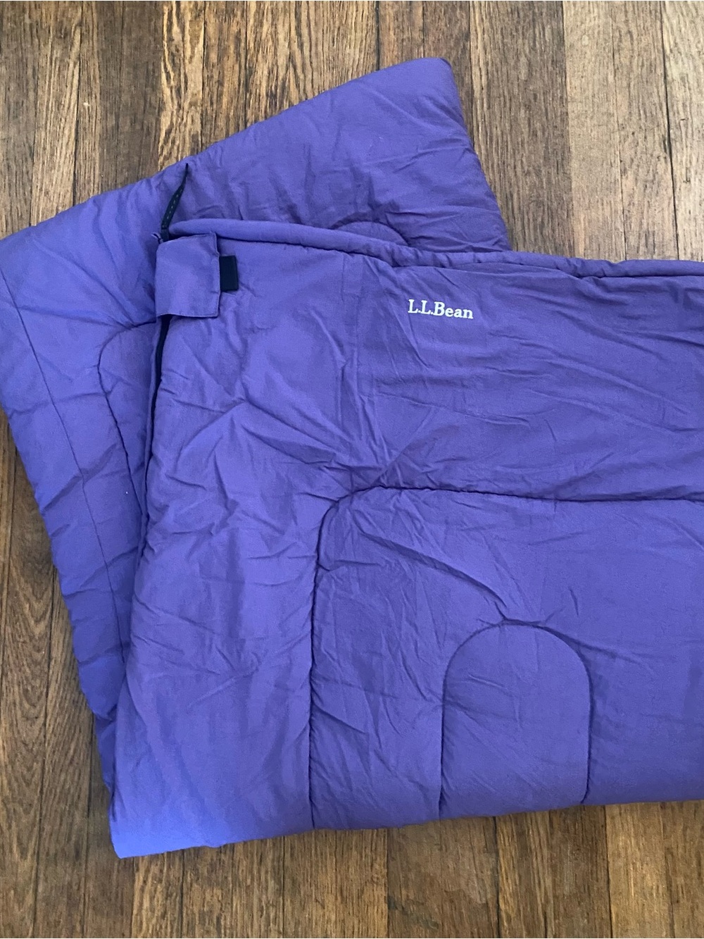 L.L.Bean 40°F Camp Bag Kids Sleeping Bag Purple 60” x 26.5” w/ Stuff Sack